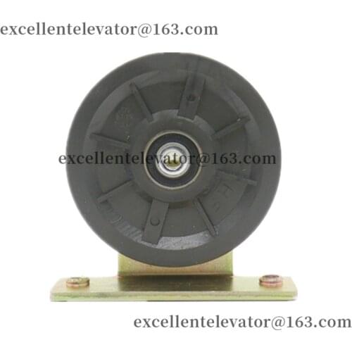 90*11*6200 90x11x6200 Elevator Landing Door Steel Wire Rope Roller With Bracket Nylon For 3mm Steel Wire Rope