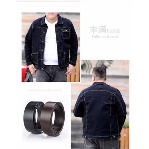 Luxury Cowhide Lengthened Belt Men Women Without Buckle 150 160 High-Quality First Layer Leather With Body Buckle Smooth Buckle