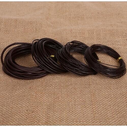 5Meter Genuine Leather Round Thong Cord Leather Cord String Rope for DIY Necklace Bracelet DIY Jewelry Making Dia 1/1.5/2/3mm