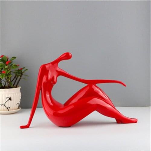 NORDIC ABSTRACT YOGA FIGURES RESIN SCULPTURE CREATIVE LIVING ROOM TV CABINET ART DECORATION HOME DECOR A987