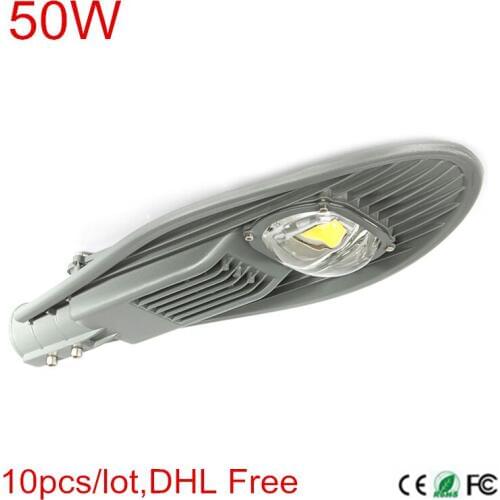 10pcs 50W Led Street light Outdoor Light Street lamp Road Lamp 85-265V Warm/Natural/Cold White garden light IP65 Streetlight
