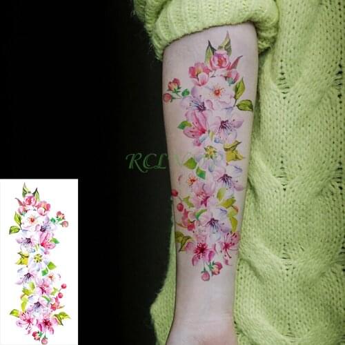 Waterproof Temporary Tattoo Sticker flower rose Peach blossom tatto stickers flash tatoo fake tattoos tatouage for girl women