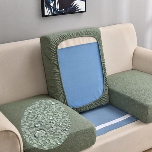 Waterproof Cushion Cover Elastic Protector Home Furniture Thick Sofa Seat Slipcover Stretch Solid Color Velvet Universal Spandex