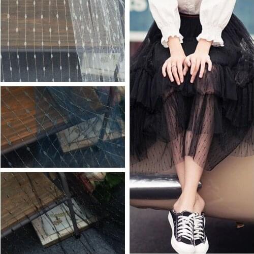 1Meter High quality Gold Thread Dot Mesh Lace Fabric DIY Clothing Skirt Wedding Dress Decorative Sewing Accessories Materials