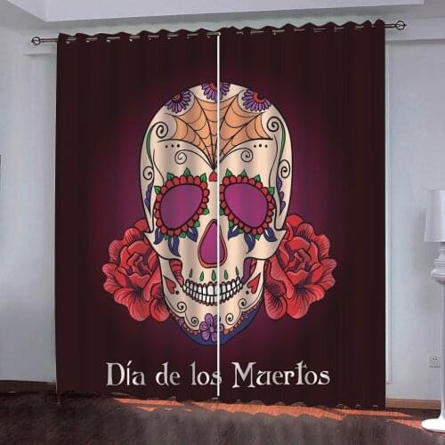 Halloween Must-have Curtains Printing Adult Childrens Bedroom Living Room Curtain Shading Cloth Custom Hook Decorative Curtains