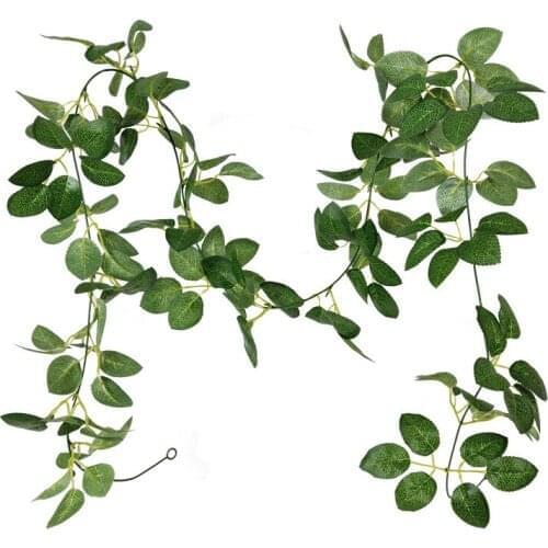 Green Rose Leaf 200CM Garland Wisteria Artificial Flowers Rattan Fake Plant Silk Leaf Vines for Wedding Birthday Party Decor