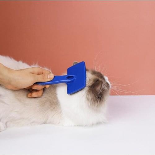 1PCS Dog Brush Creative Stainless Steel Pet Brush Cat Comb Hair Removal Combs Non-slip Fur Cleaning Brush Pet Grooming Tool