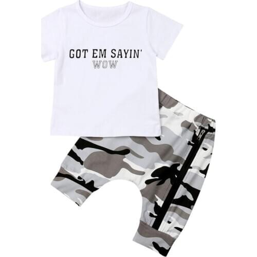 1-5Yrs Baby boys set Infant Kids Sleeveless Tops Hawaii Shorts 2Pcs Outfits