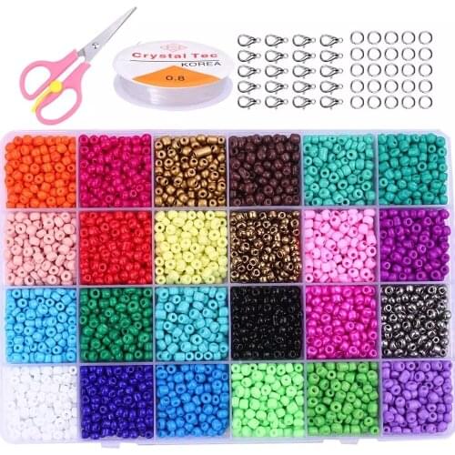 24 Colors Czech Glass Seedbeads DIY Bracelet Necklace Charm small Jewelry Crystal Beads for Jewelry Making 24000pcs 2/3/4mm