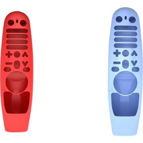 2x Silicone Case Washable for Amazon LG AN-MR600 AN-MR650 AN-MR18BA AN-MR19BA Remote Control Red & Luminous Blue