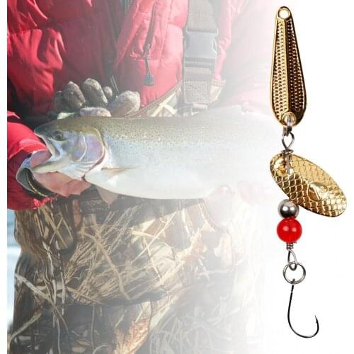 40% Discounts Hot! 5cm 360 Degree Rotating Spinner Spoon Metal Fishing Lure Fish Swim Bait Tackle