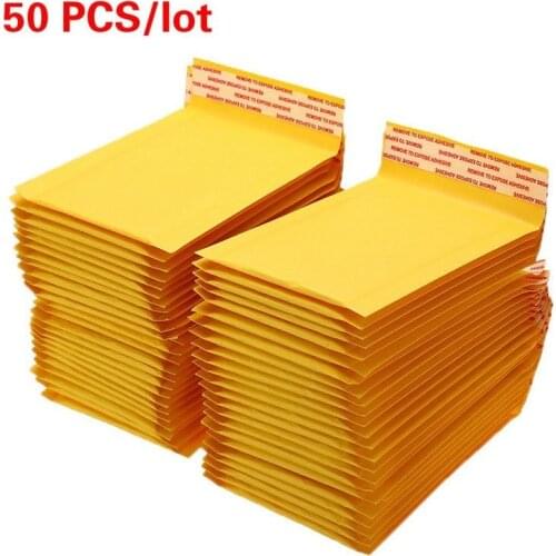 50 PCS/Lot Kraft Paper Bubble Envelopes Bags Mailers Padded Shipping Envelope Self Adhesive With Mailing Bag packaging buste
