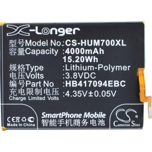 Cameron Sino 4000mah battery for HUAWEI Ascend Mate 7 7 Dual SIM MT7-CL00 MT7-L09 MT7-TL00 MT7-TL10 MT7-UL00 HB417094EBC
