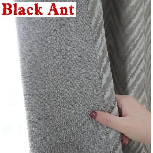 American Linen Blackout Curtain For Bedroom Jacquard Wave Pattern Curtain Living Room Natural Shade Cloth Blinds Drape X670#40