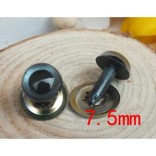 Free ship!!100pcs 7.5mm dark grey Color Japanese Hand Painted Safety Cats Plastic Eyes with washer