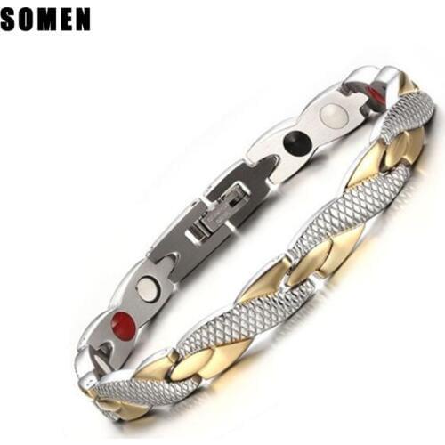 Trendy Fish Shape Gold and Silver Color Stainless Steel Mens Bracelet European Style Male 7MM Width Link Chain Bracelet homme