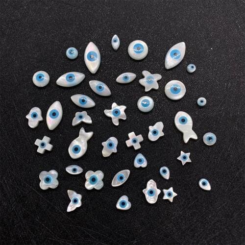 Exquisite Natural Sea Shell Evil Eye Charm Shell Beads for Making DIY Handmade Jewelry Necklace Bracelet Earrings Accessories