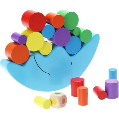Wood Moon Balance Game Kids Educational Toys For Children Wooden Toys Balancing Blocks Baby Children Montessori