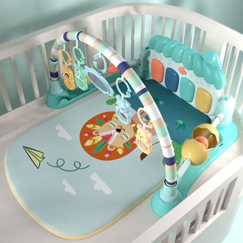 Toddlers Baby Gym Play Mat with Piano Keyboard Rattle Toy Activity Fitness Carpet for 6-18 Months