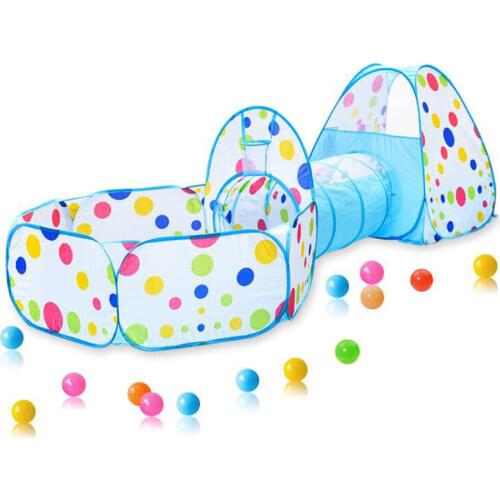 IMBABY Foldable 3 In 1 Playpen For Children Portable Kid Tipi Tent Crawling Tunnel Baby Dry Ocean Ball Fence Play Pool Connected