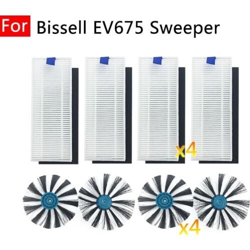 Household Accessories For Bissell Sweeping Robot Vacuum Cleaner EV675 Spare Parts Attachment Replaceable Hepa Filter Side Brush