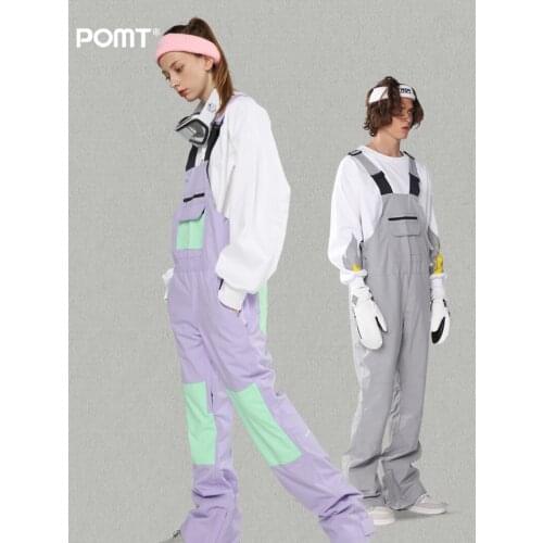 Ski Bibs New Veneer Double Board Waterproof Windproof Warmth Full Laminated Men And Women Snowboarding Pant