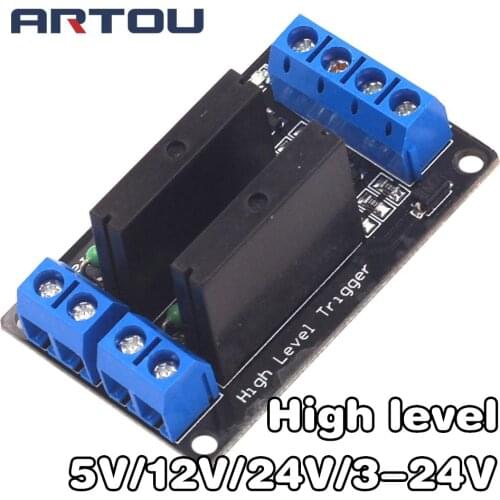 5V/12V/24V/3-24V 2 Channel Solid State Relay Module High Level Relay DC-AC/DC-DC PCB SSR AVR DSP for arduino Diy Kit
