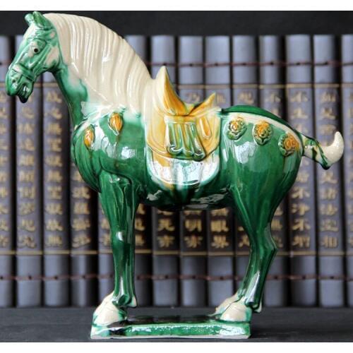 Six Colors of Chinese Horse Craft Collectible Decorated Handwork Ceramic Statue Home Ornament Study Room Decoration