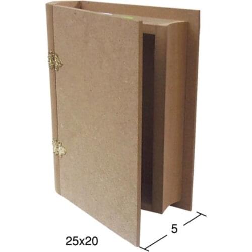 KU254 Middle Size Book Box, Unpainted Raw Wood Mdf Box
