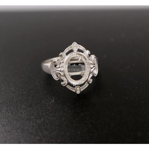 8x10MM oval zirconia 925 sterling silver ring bezel basic ring size diameter 18mm DIY adjustable ring setting 1223081