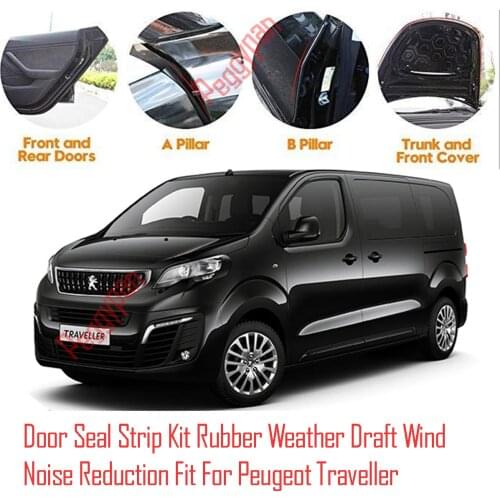 Door Seal Strip Kit Self Adhesive Window Engine Cover Soundproof Rubber Weather Draft Wind Noise Reduction For Peugeot Traveller