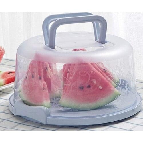 Baking Packaging Box Pp Blue Cake Box Transparent Portable Portable Buckle Dustproof Fresh Keeping 8 Inch Cake Box