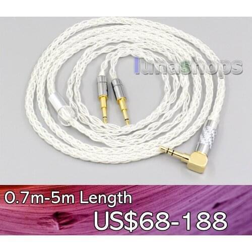 LN006450 99% Pure Silver 8 Core 2.5mm 4.4mm XLR Headphone Earphone Cable For Nighthawk Monoprice M650 Monolith M1060 M1060C M565