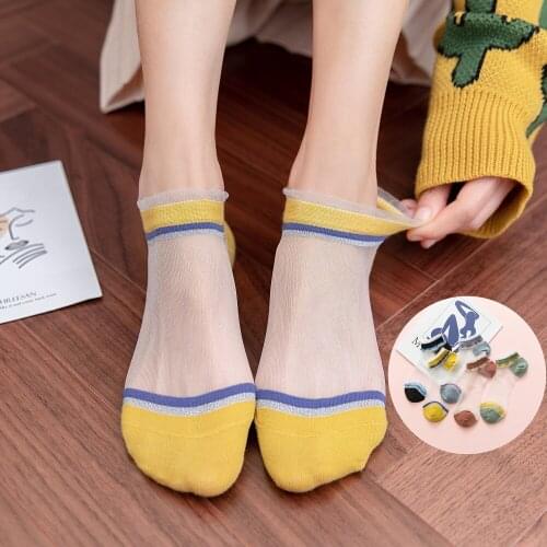 Ultrathin Transparent Nylon Socks Women Lace Frilly Ruffle Socks Kawaii Cute calcetines mujer kobieta skarpety meia chaussette