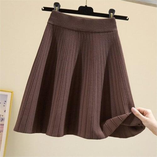 Autumn winter a-line thick short sweater Skirt Women good quality cute shinny mini knitted skirt female elegant faldas mujer