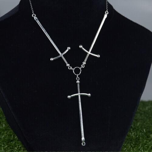 Witch Silver Three of Swords Choker Necklace Occult Witchy Gothic Jewelry
