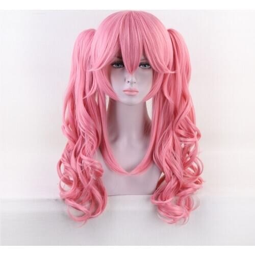 Fate/Grand Order Servant Cosplay Wig Tamamo no Mae Anime Hair Halloween Costume Pink Hairpiece Wigs With Clip On Ponytail