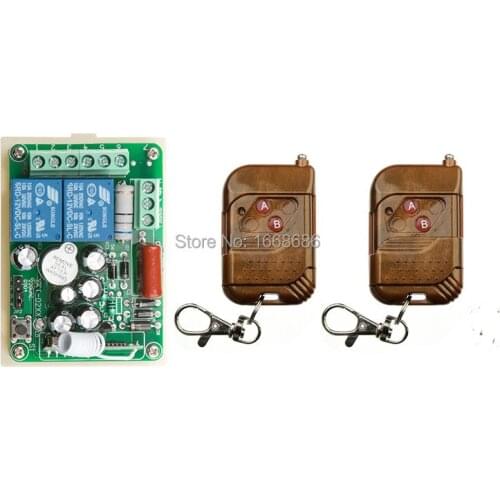 AC220V 2CH 10A wireless remote control switch system teleswitch 2X Transmitter + 1X Receiver relay smart house z-wave