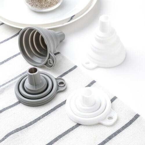 DIY Food-Grade Folding Silicone Funnel Household Liquid Dispensing Mini Funnel Kitchen Tool Cocina Accesorios