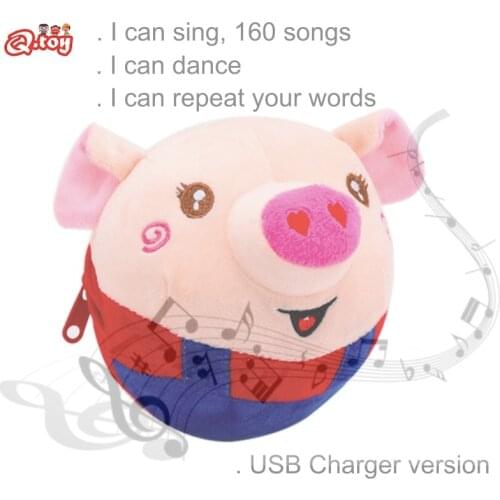 Plush Toy Electric Singing Toys Musical Children Toy 160 Songs Dancing Jumping Recording Learning To Speak Plush Toy Cartoon Pig