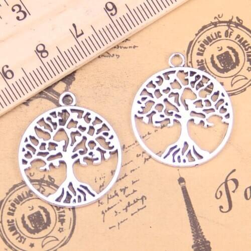 8pcs Charms Tree of life 26mm Antique Pendants,Vintage Tibetan Silver Jewelry,DIY for bracelet necklace