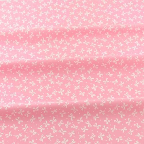 Bedding Scrapbooking Sewing Cloth 100% Cotton Pink Fabric White Bows Designs Quilting Patchwork Home Textile Decoration Twill
