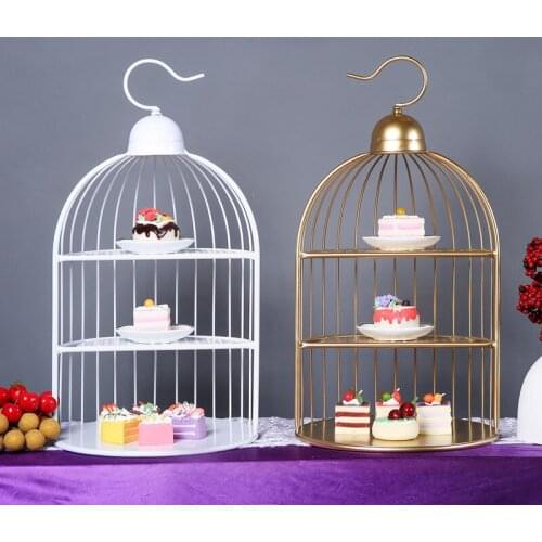 Bird cage 3 tiers dessert plate afternoon tea dessert plate multi-layer West dessert rack cake decoration tools