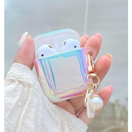 Colorful Aurora Case for Apple AirPods12 Earphone Bag Wireless Protection Accessories Wireless ForAirpods Pro Case with Bracelet