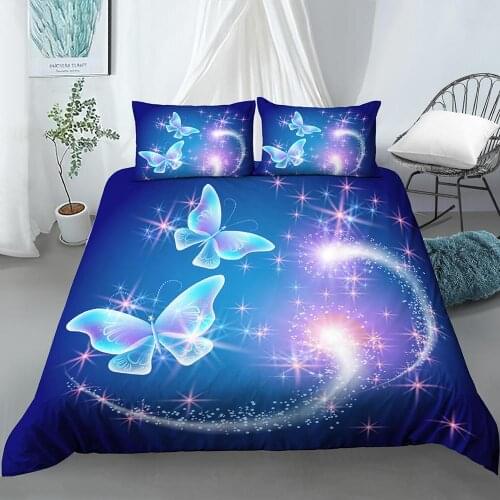 Colorful Butterfly Pattern Printed Duvet Cover Quilt Covers for Home Hotel Bedroom Bed Decor Bedding Sets US/AU/EU All Size