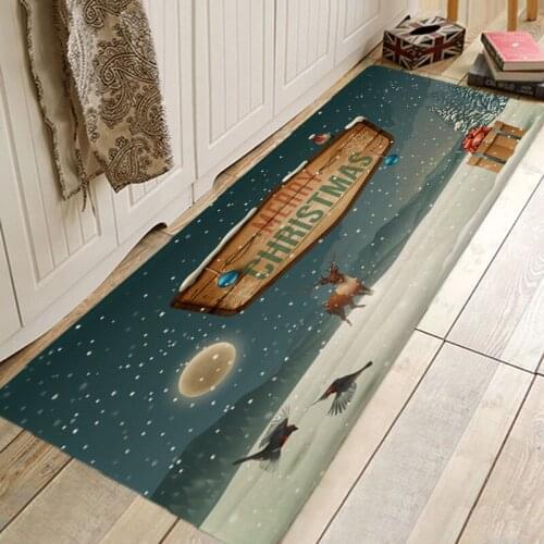 Christmas Rug Creative 3D Printing Hallway Carpets and Rugs for Bedroom Living Room Carpet Kitchen Bathroom Anti-Slip Floor Mats