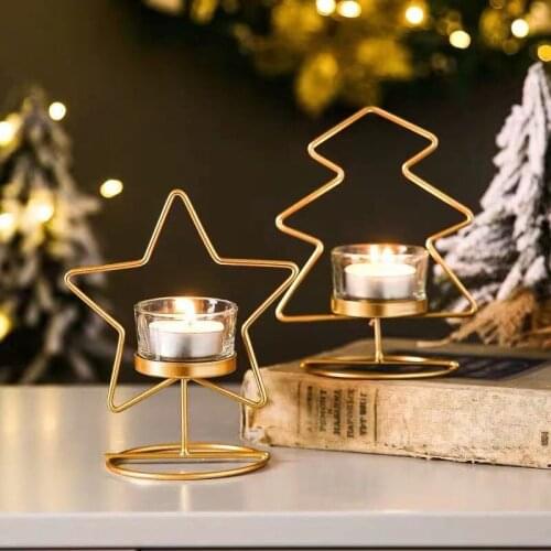 Candle Holders Glass Votive Candle Holders Christmas Metal Candle Holder Table Top Centerpiece for Christmas Wedding Decoration