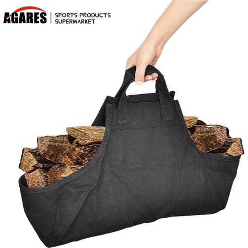 Oxford Cloth Firewood Carrier Pouch Totes Portable Log Wood Storage Handbags for Outdoor Camping Barbecue Supplies 52x18x18cm