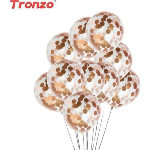 Tronzo Confetti Balloon Wedding Decoration 5pcs Latex Multi Color Confetti Air Balloons Birthday Party Decorations Kids Favors