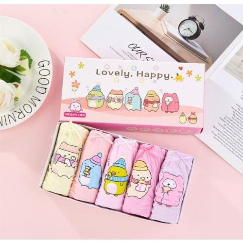 5 Pcs/lot Baby Girls Briefs Cotton Cartoon Kids Underwear Fashion Comfortable Children Panties Sweet Underpants